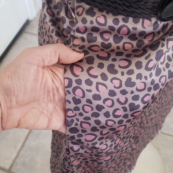 Vintage Y2K PAPAYA Belted Gray Pink Animal Print Dress MEDIUM - Picture 8 of 10